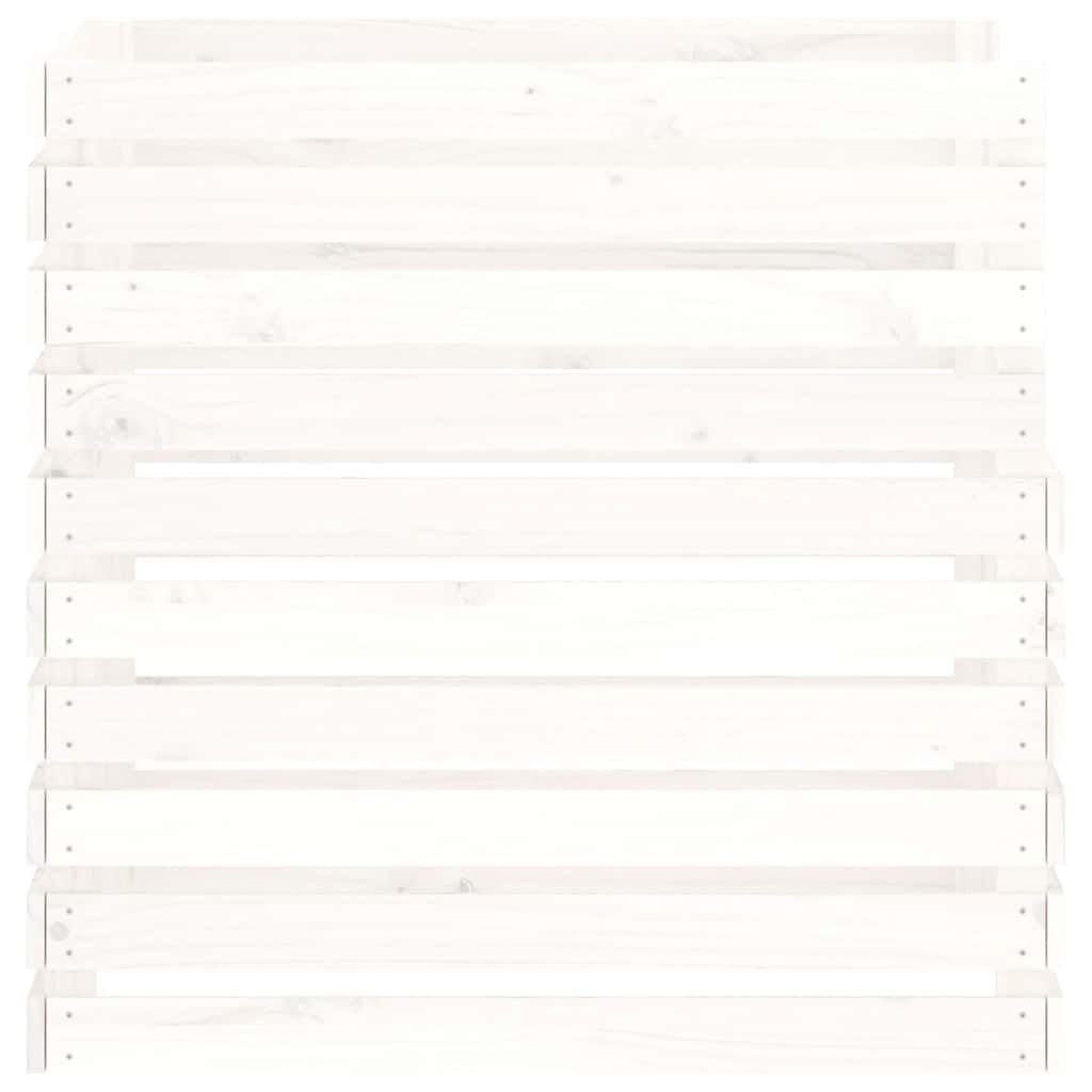 Komposter bijeli 80 x 80 x 78 cm od masivne borovine