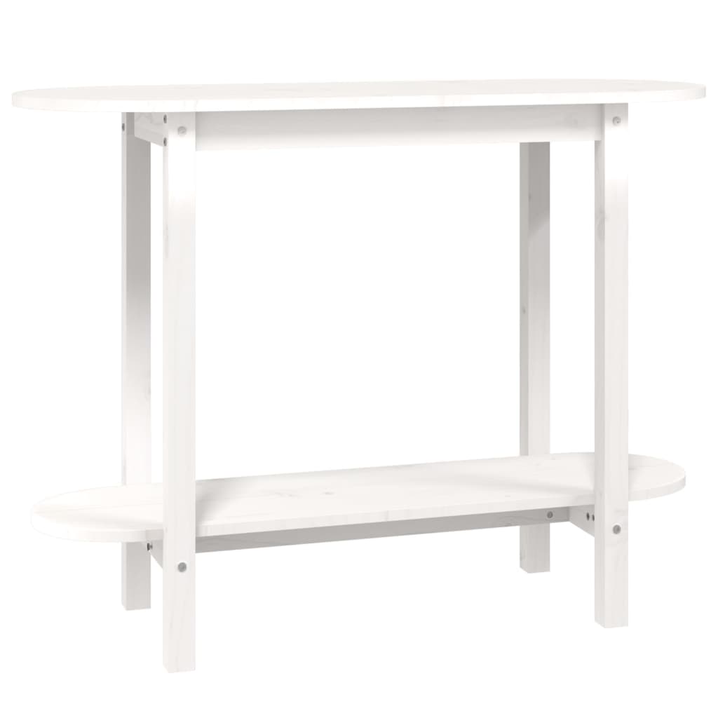 Konzolni stol bijeli 110 x 40 x 80 cm od masivne borovine