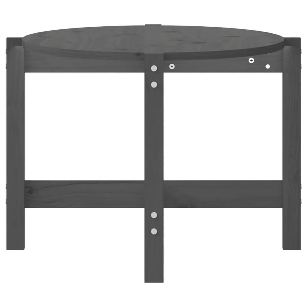 Stolić za kavu sivi 118 x 63 x 45 cm od masivne borovine