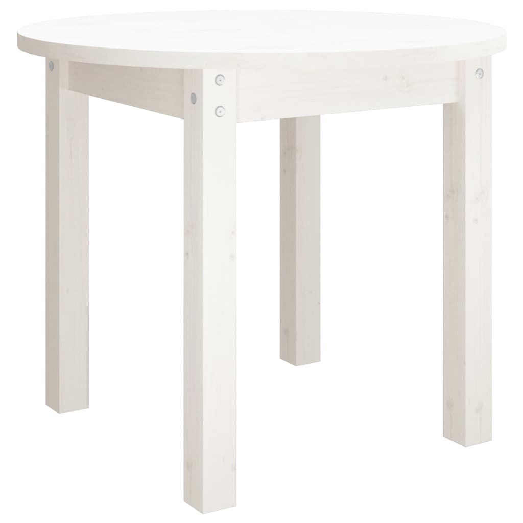 Stolić za kavu bijeli Ø 55 x 45 cm od masivne borovine