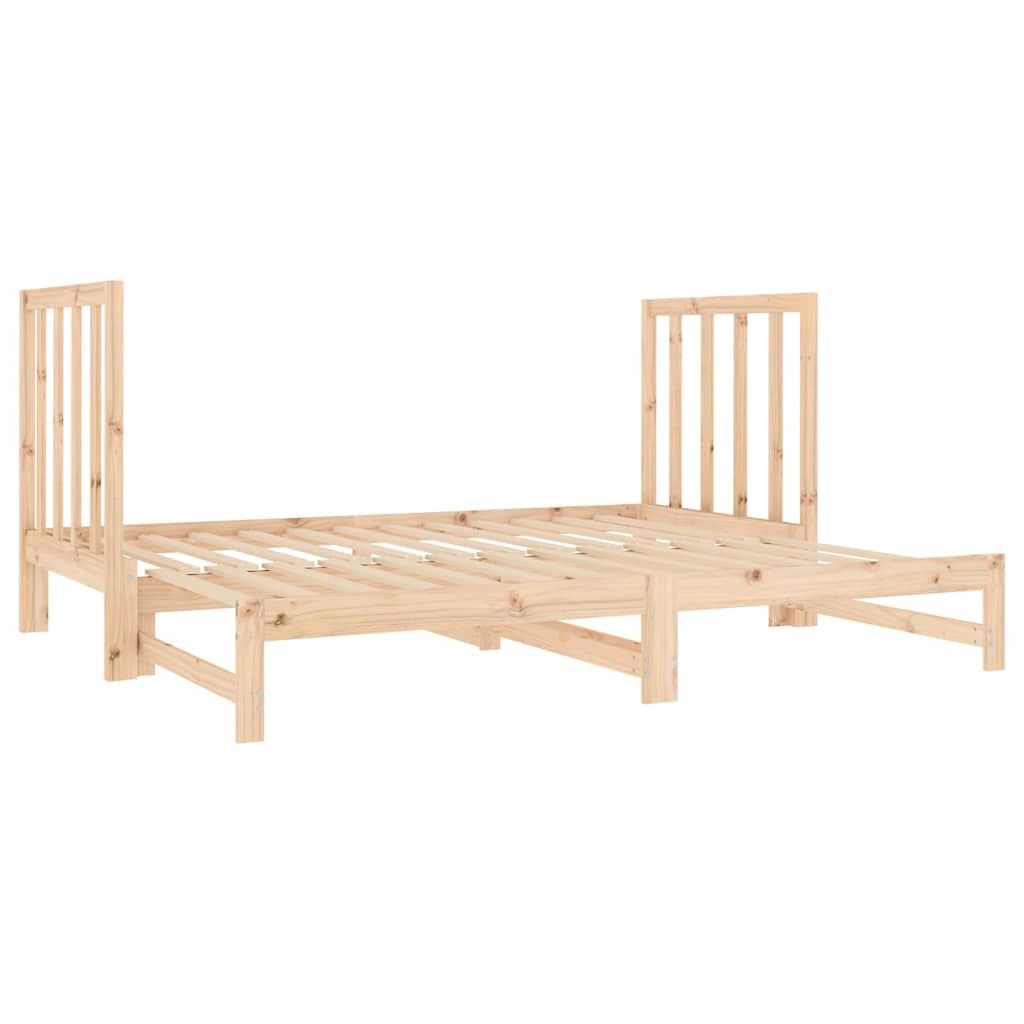 Dnevni ležaj na izvlačenje 2 x (90x190) cm od masivne borovine Smeđa