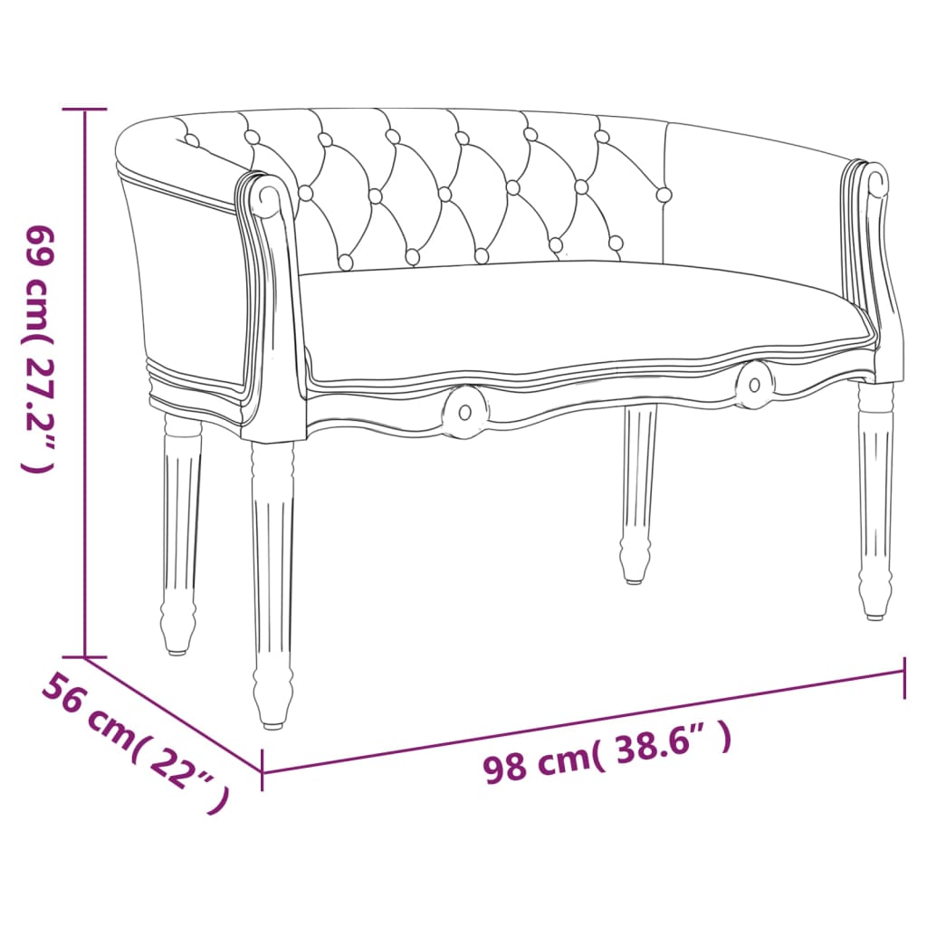 Klupa 98 x 56 x 69 cm platnena