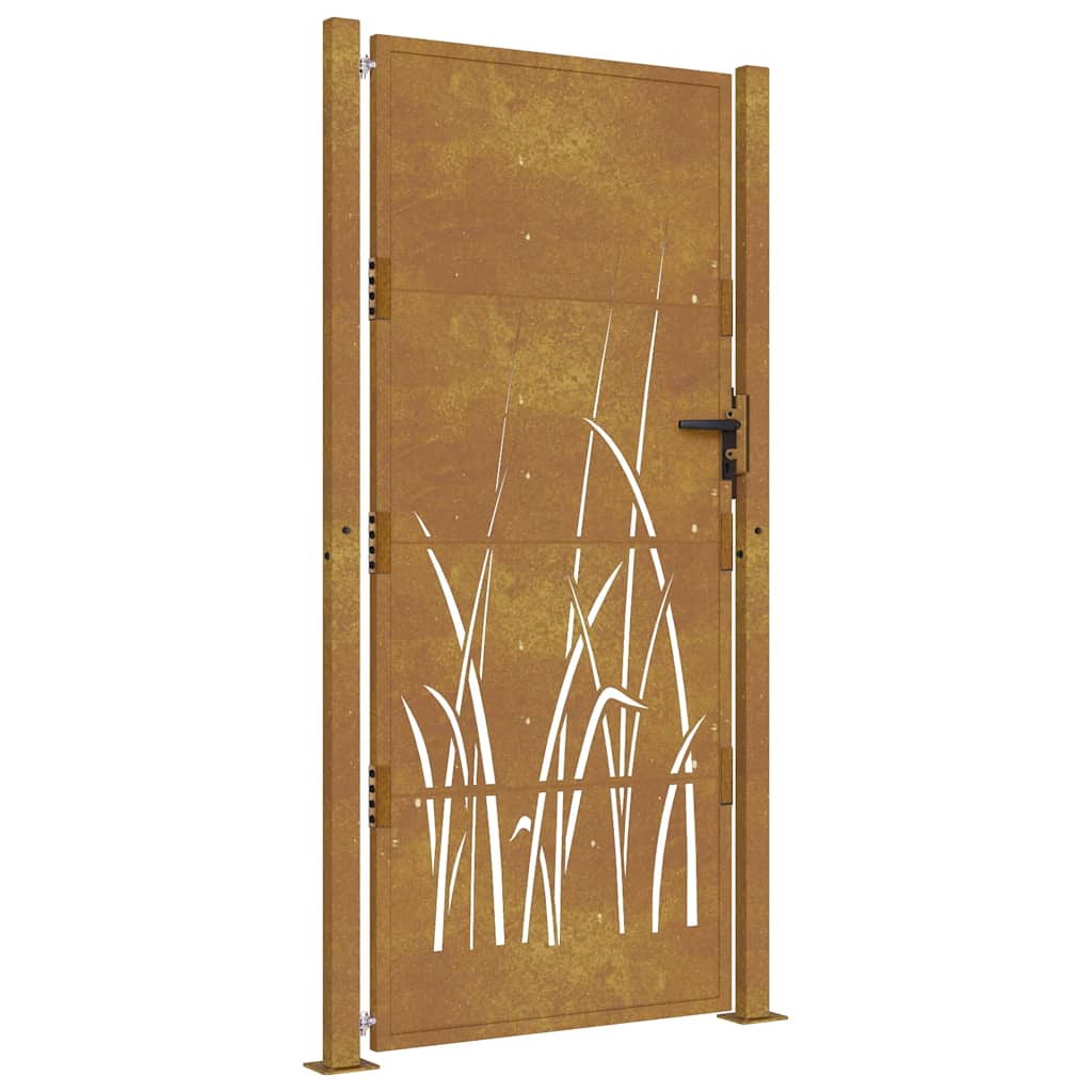 Vrtna vrata 100x175 cm Corten čelik dizajn trave