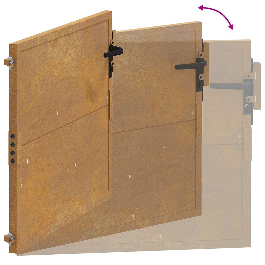 Vrtna vrata 100x100 cm Corten čelik