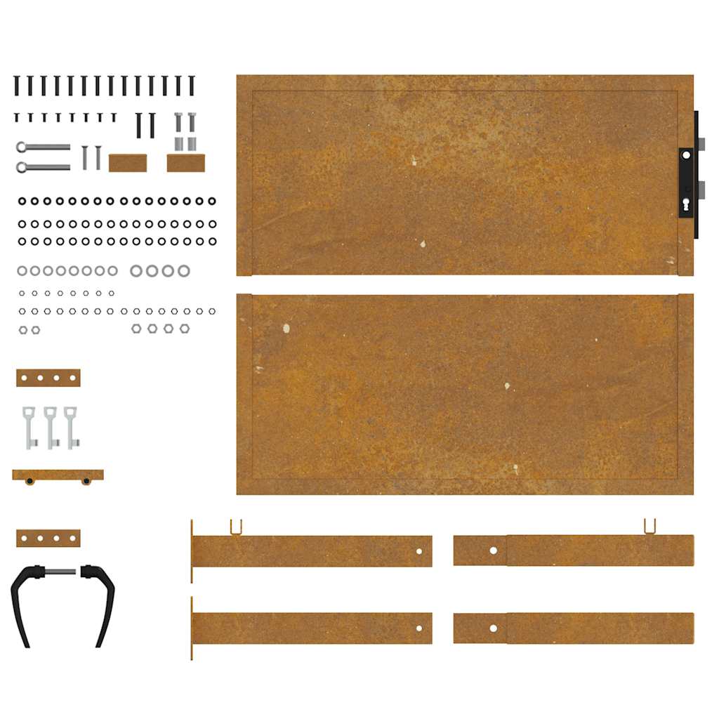 Vrtna vrata 100x100 cm Corten čelik