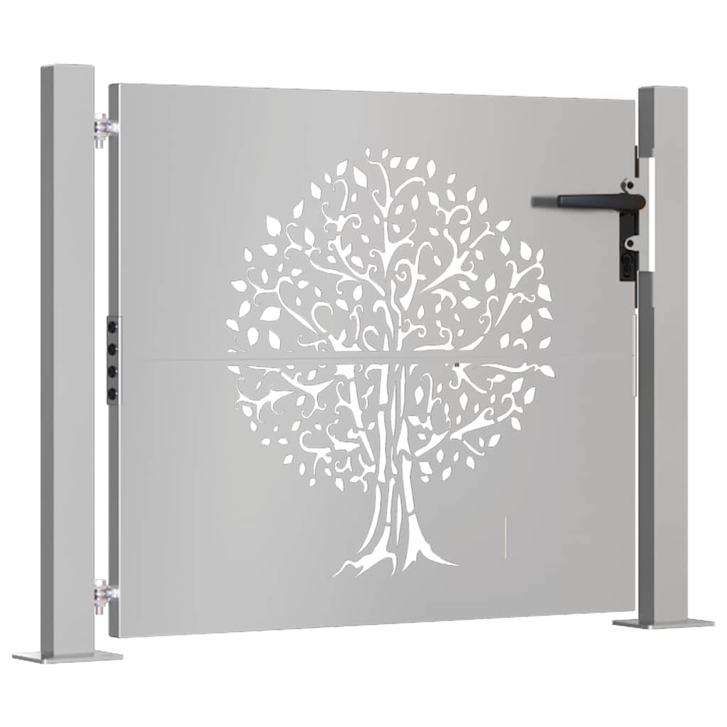 Vrtna vrata 100x75 cm Corten čelik Dizajn stabla