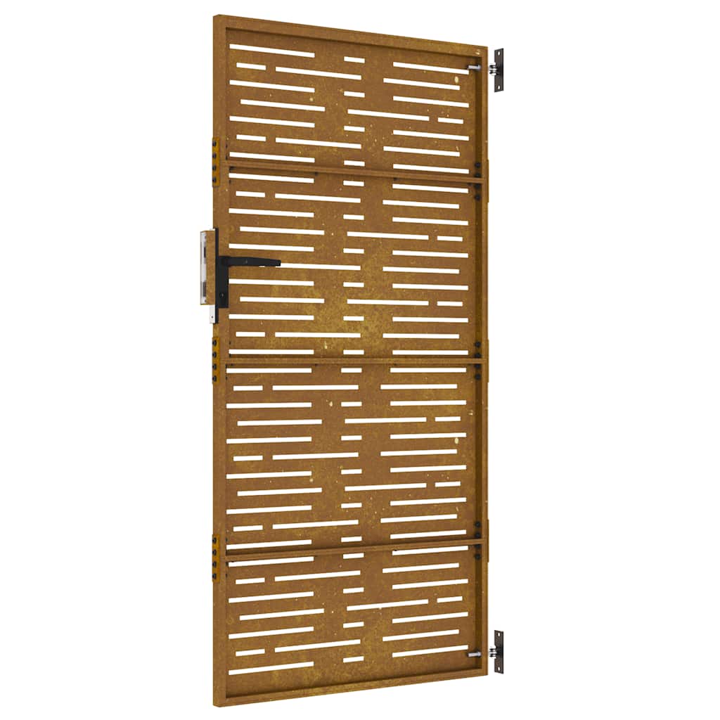 Vrtna vrata 85 x 200 cm od čelika COR-TEN četvrtasti dizajn