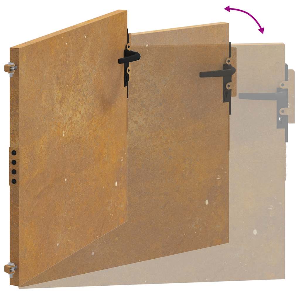 Vrtna vrata 100x100 cm Corten čelik