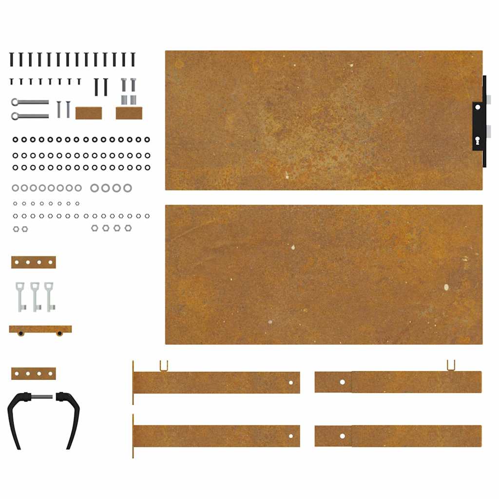 Vrtna vrata 100x100 cm Corten čelik