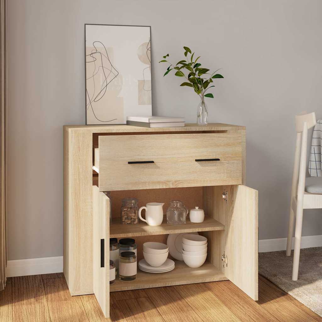 Komoda boja hrasta sonome 80 x 33 x 70 cm od konstruiranog drva Bež
