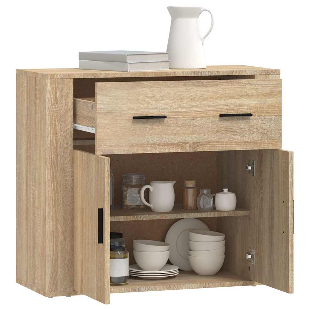 Komoda boja hrasta sonome 80 x 33 x 70 cm od konstruiranog drva Bež