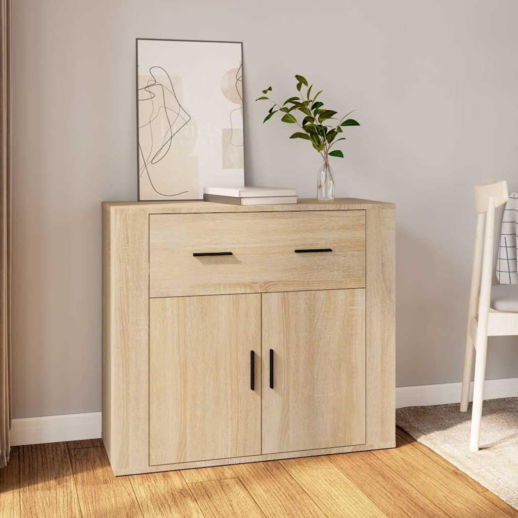 Komoda boja hrasta sonome 80 x 33 x 70 cm od konstruiranog drva Bež