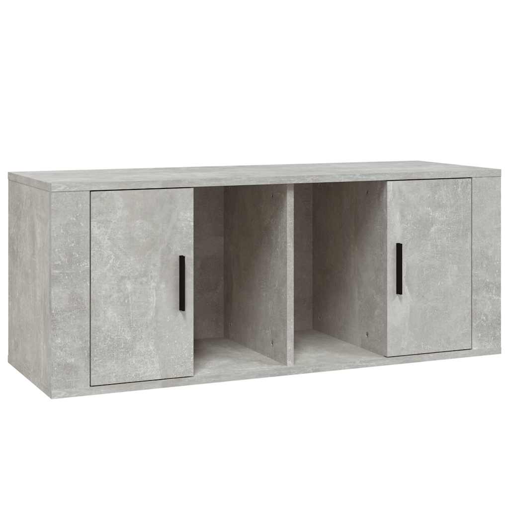 TV ormarić boja betona 100 x 35 x 40 cm od konstruiranog drva Siva