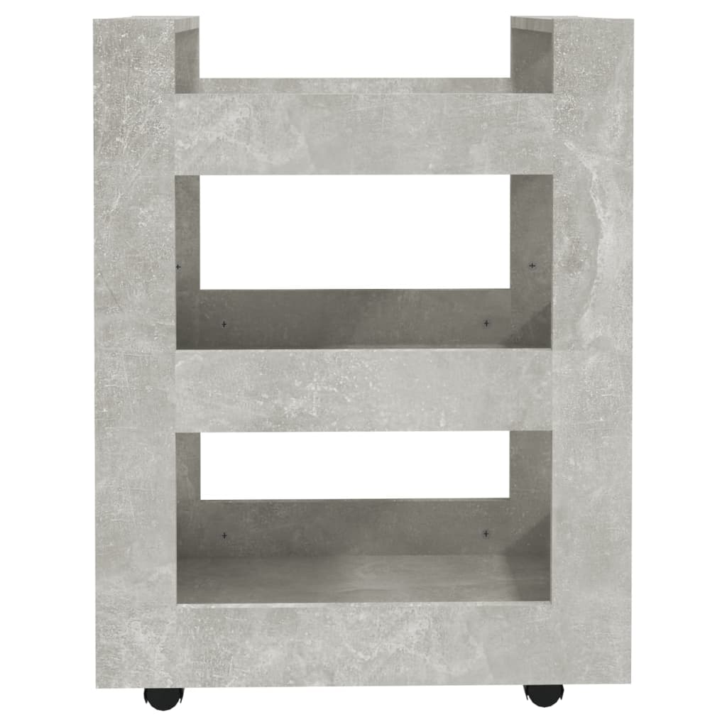 Kuhinjska kolica siva boja betona 60x45x80 cm konstruirano drvo