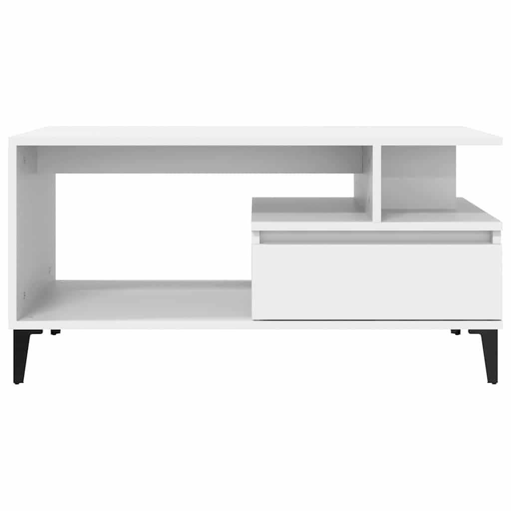 Stolić za kavu bijeli 90 x 49 x 45 cm od konstruiranog drva Bijela