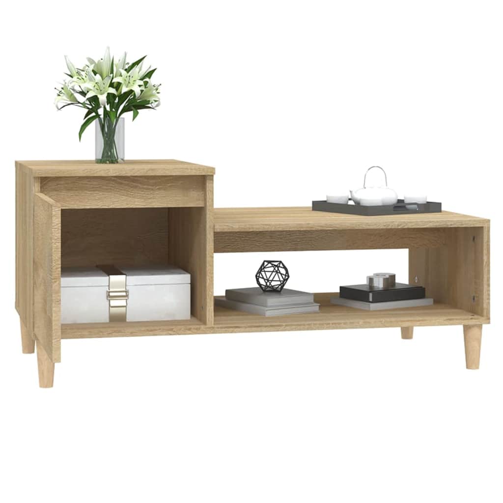 Stolić za kavu boja hrasta 100 x 50 x 45 cm konstruirano drvo Smeđa