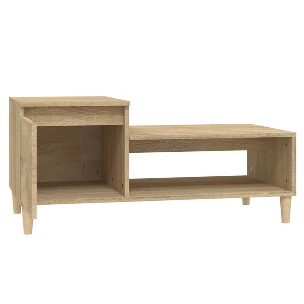 Stolić za kavu boja hrasta 100 x 50 x 45 cm konstruirano drvo Smeđa