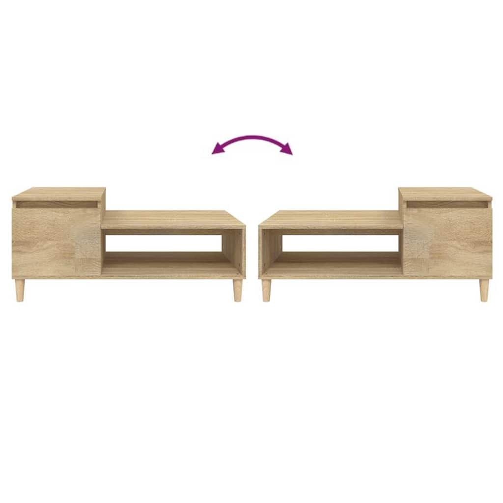 Stolić za kavu boja hrasta 100 x 50 x 45 cm konstruirano drvo Smeđa