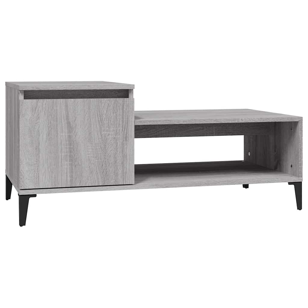 Stolić za kavu boja sivog hrasta 100x50x45 cm konstruirano drvo Siva