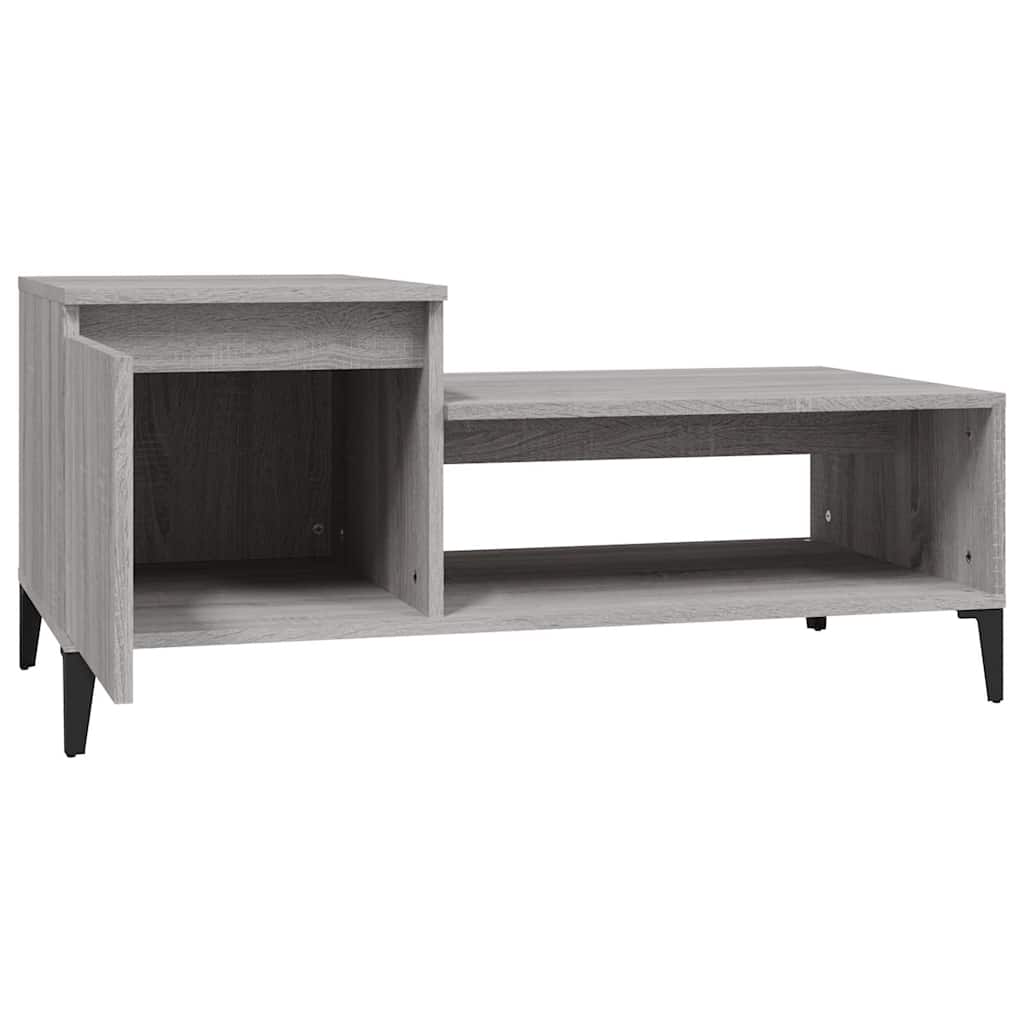 Stolić za kavu boja sivog hrasta 100x50x45 cm konstruirano drvo Siva
