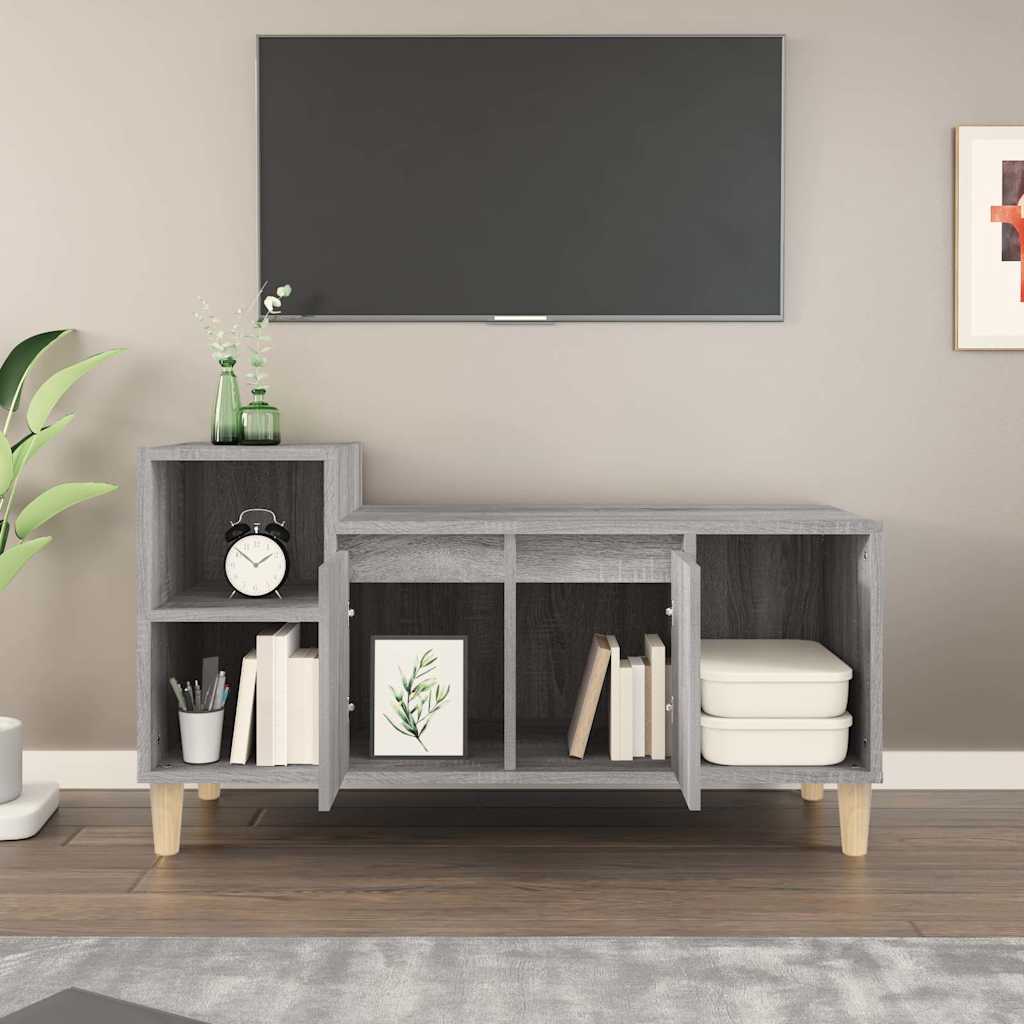 TV ormarić boja hrasta sonome 100x35x55 cm konstruirano drvo Siva