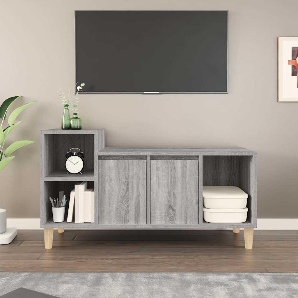 TV ormarić boja hrasta sonome 100x35x55 cm konstruirano drvo Siva