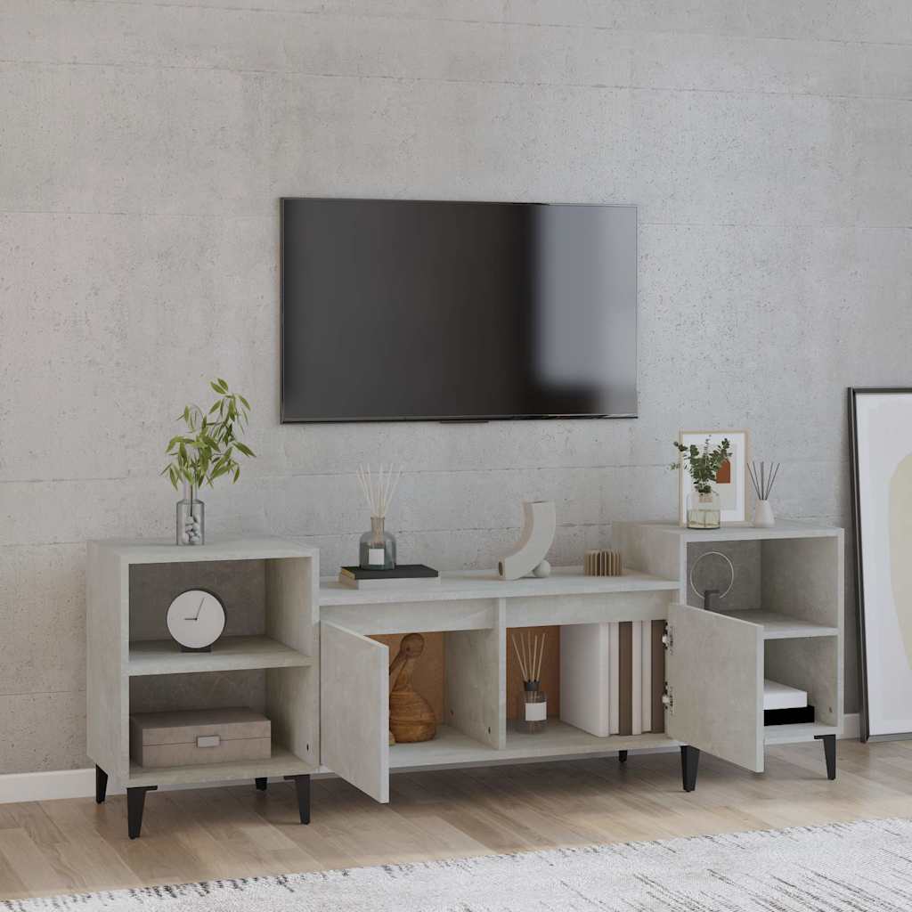TV ormarić boja betona 160x35x55 cm od konstruiranog drva Siva
