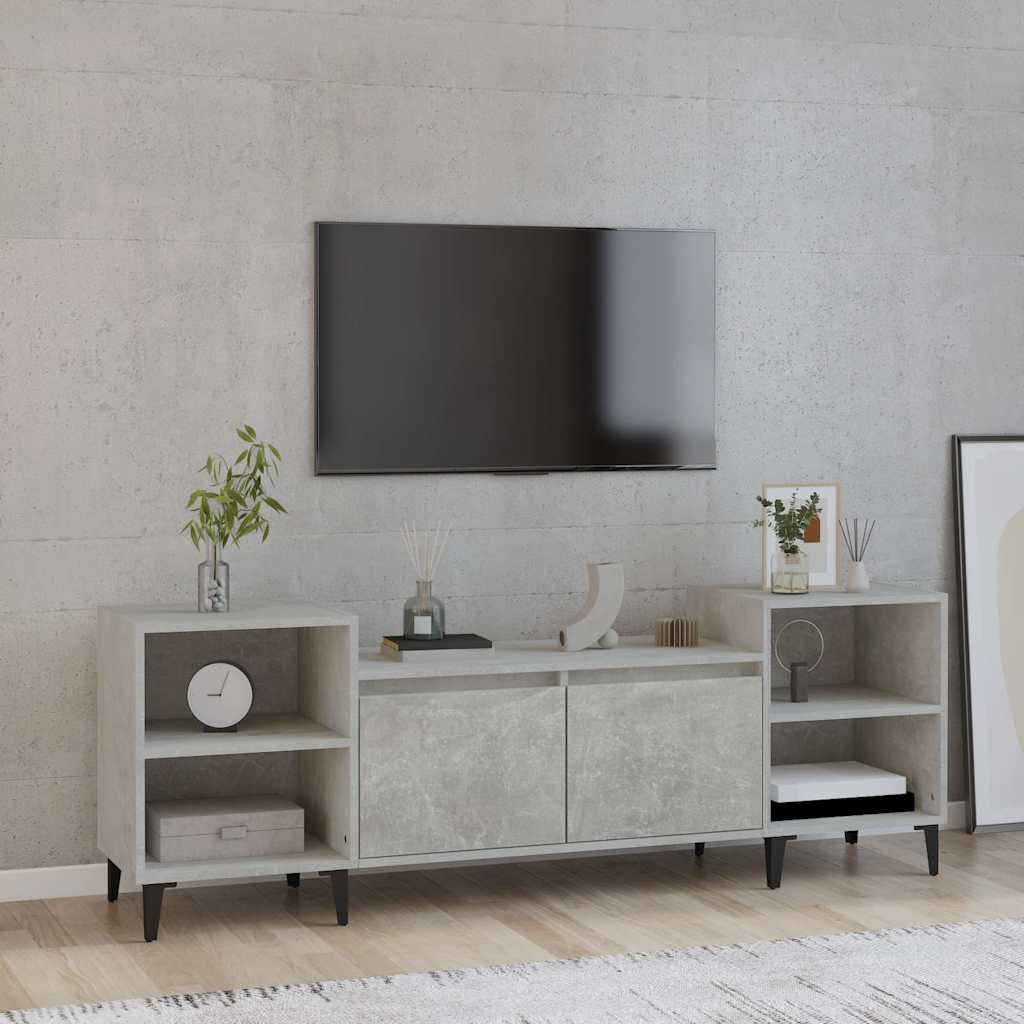 TV ormarić boja betona 160x35x55 cm od konstruiranog drva Siva