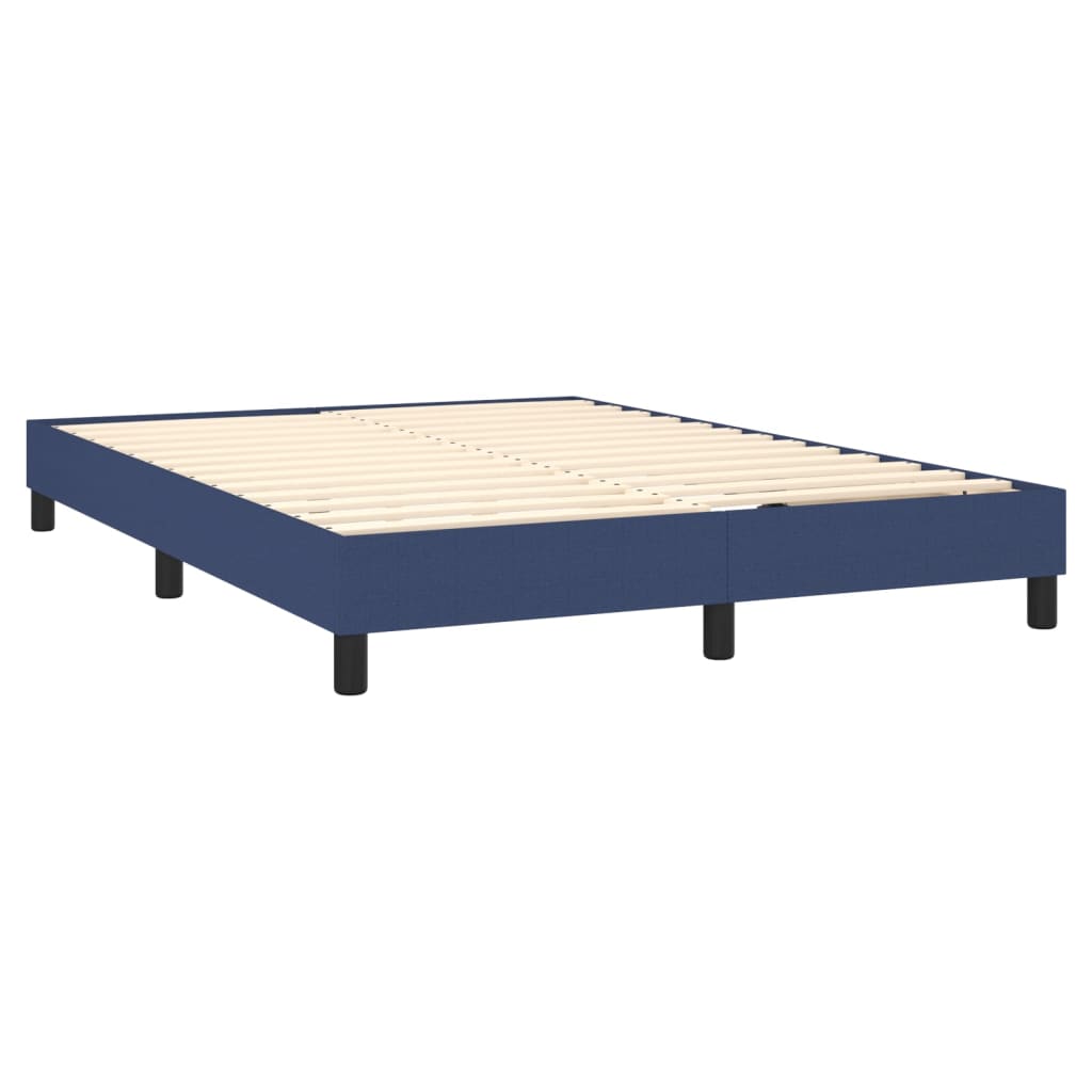 Okvir za krevet s oprugom plavi 140 x 200 cm od tkanine