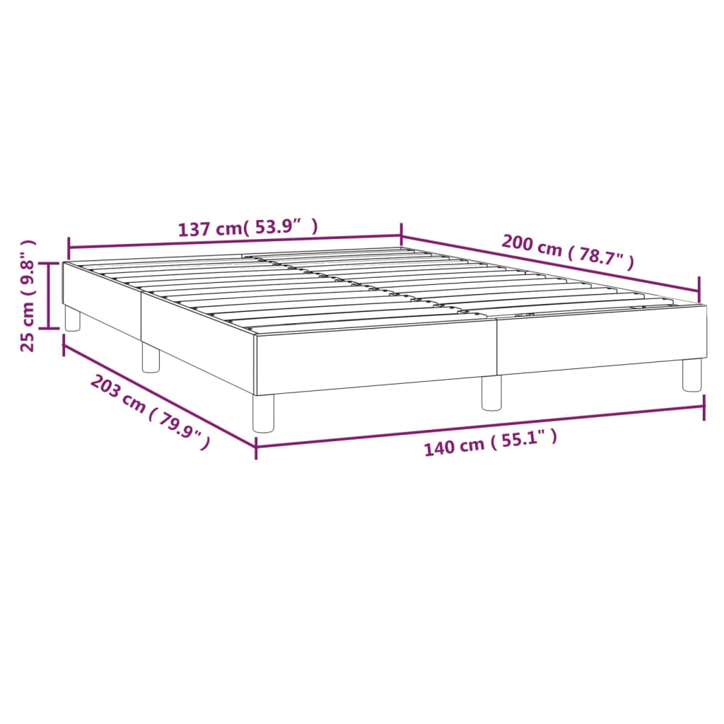 Okvir za krevet s oprugom plavi 140 x 200 cm od tkanine