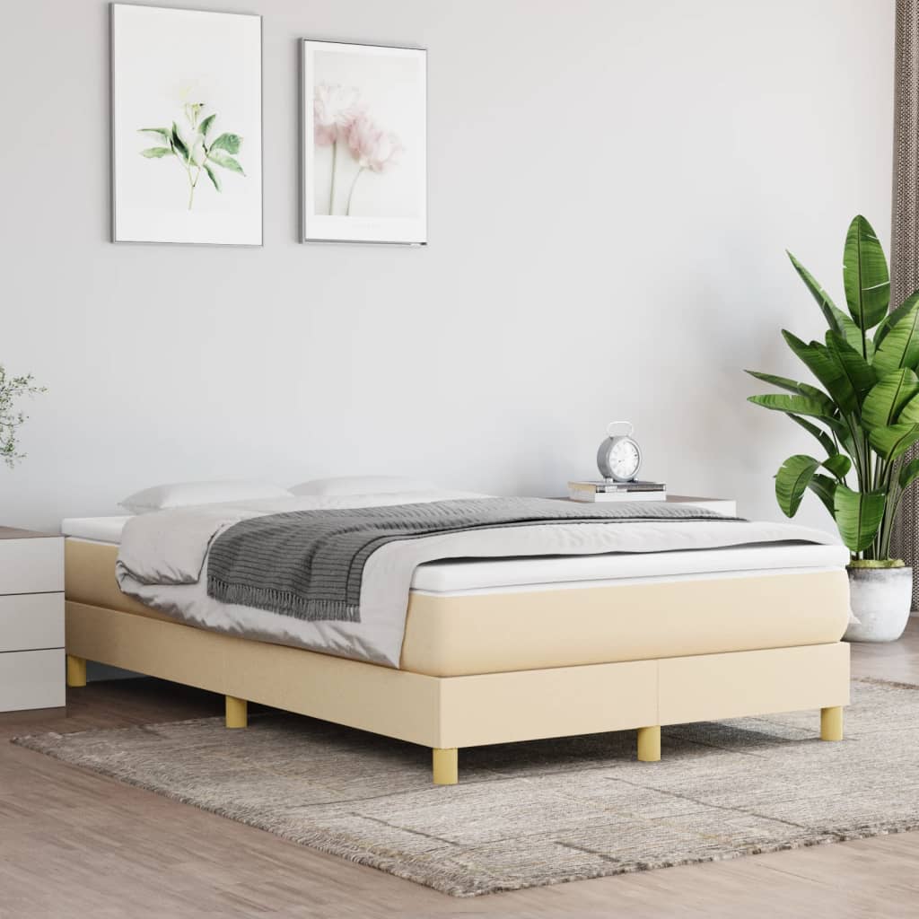 Okvir za krevet s oprugom krem 120 x 200 cm od tkanine