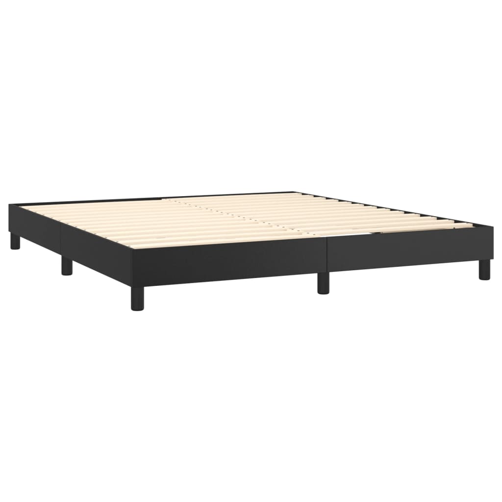 Okvir za krevet s oprugom crni 160x200 cm od umjetne kože