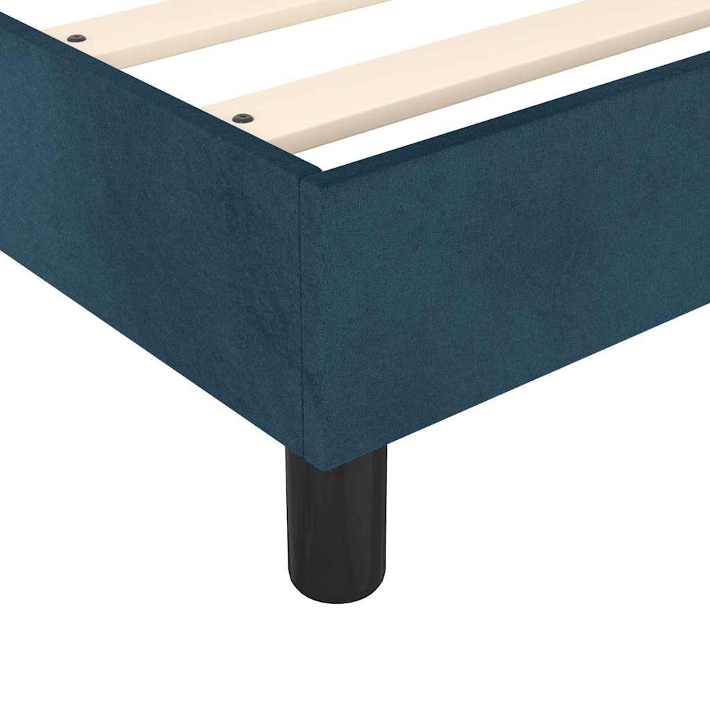 Okvir za krevet s oprugom tamnoplavi 90x200 cm baršunasti