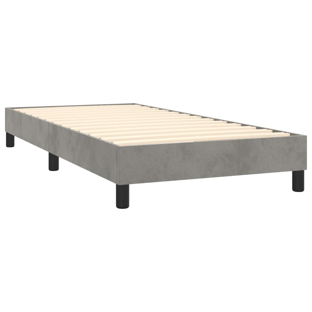 Okvir za krevet s oprugom svjetlosivi 100x200 cm baršunasti
