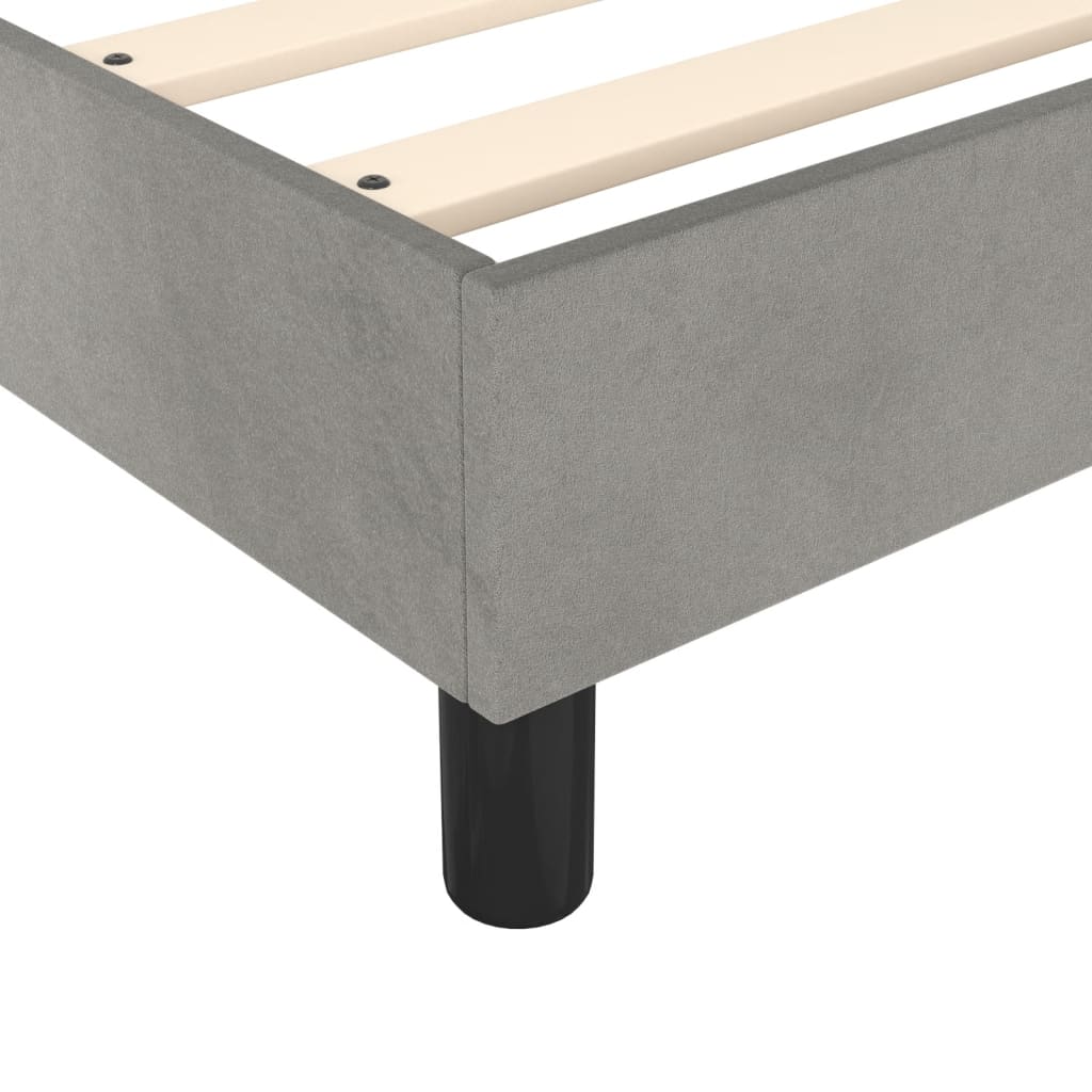 Okvir za krevet s oprugom svjetlosivi 100x200 cm baršunasti