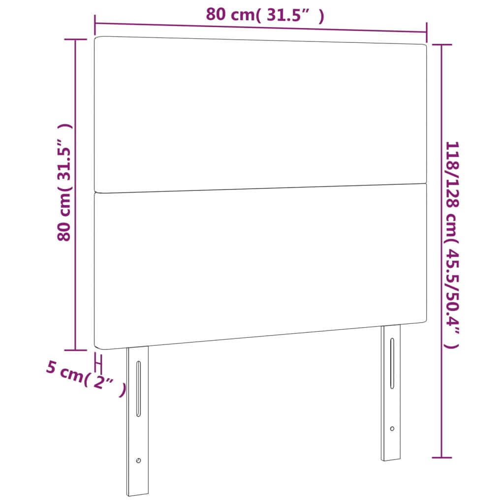 Uzglavlje krem boje 80x5x118/128 cm tkanina