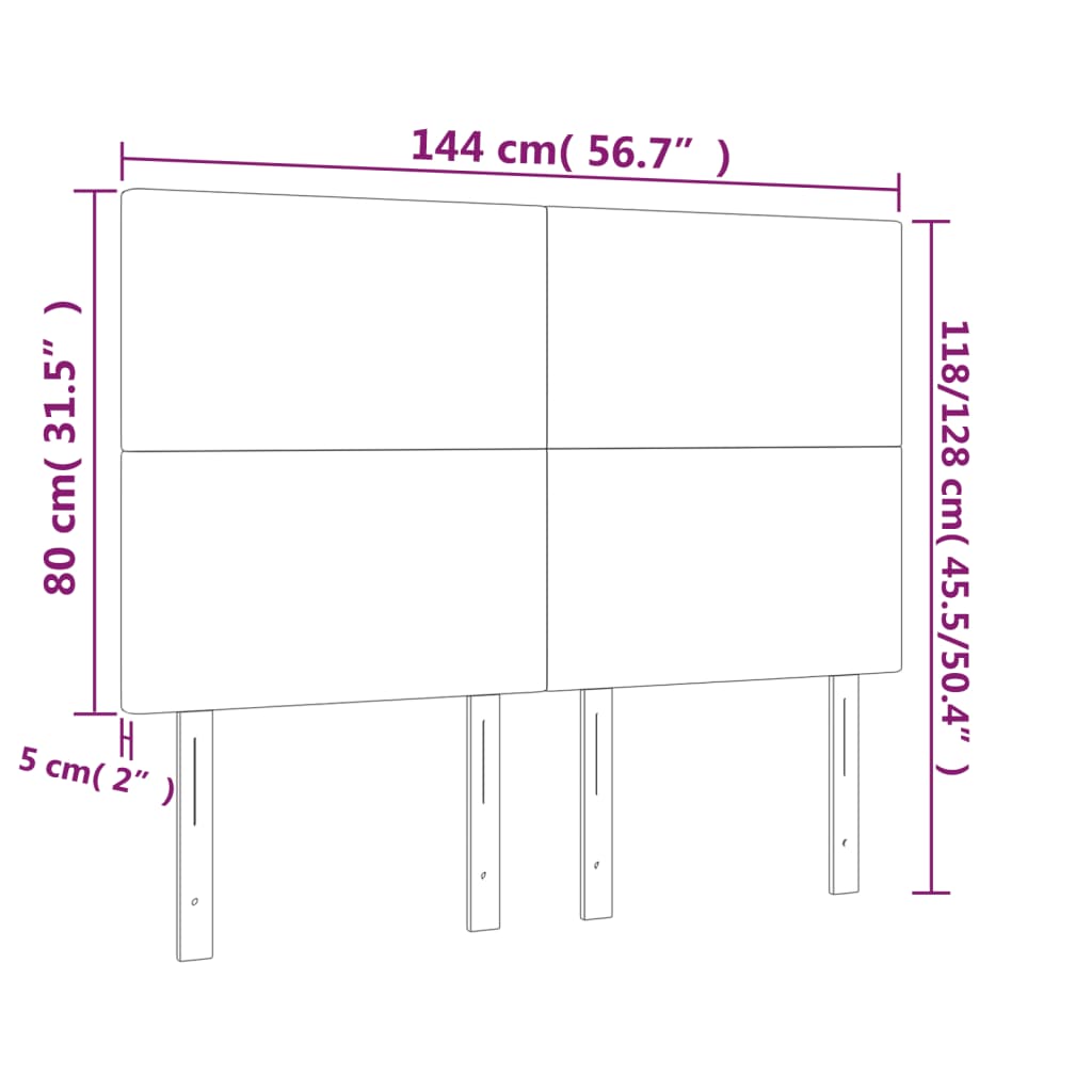 Uzglavlje boje taupe 144x5x118/128 cm tkanina