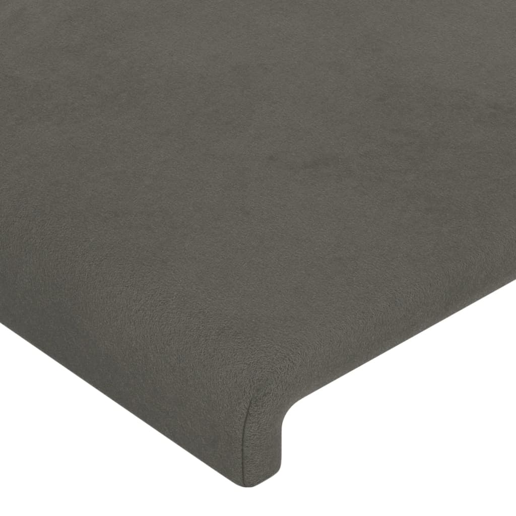 Uzglavlje tamno sivo 90x5x118/128 cm baršunasto