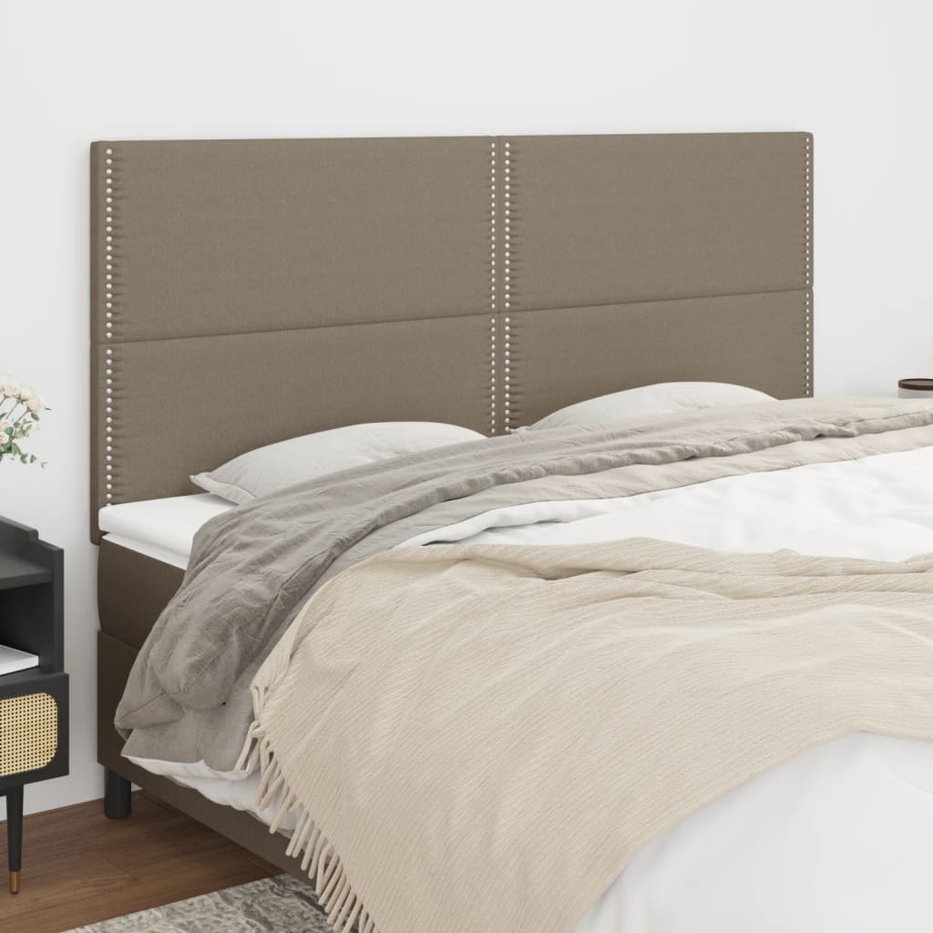 Uzglavlje boje taupe 200x5x118/128 cm tkanina