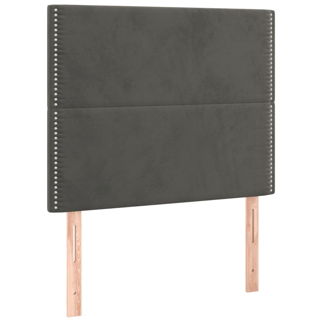 Uzglavlje tamno sivo 90x5x118/128 cm baršunasto