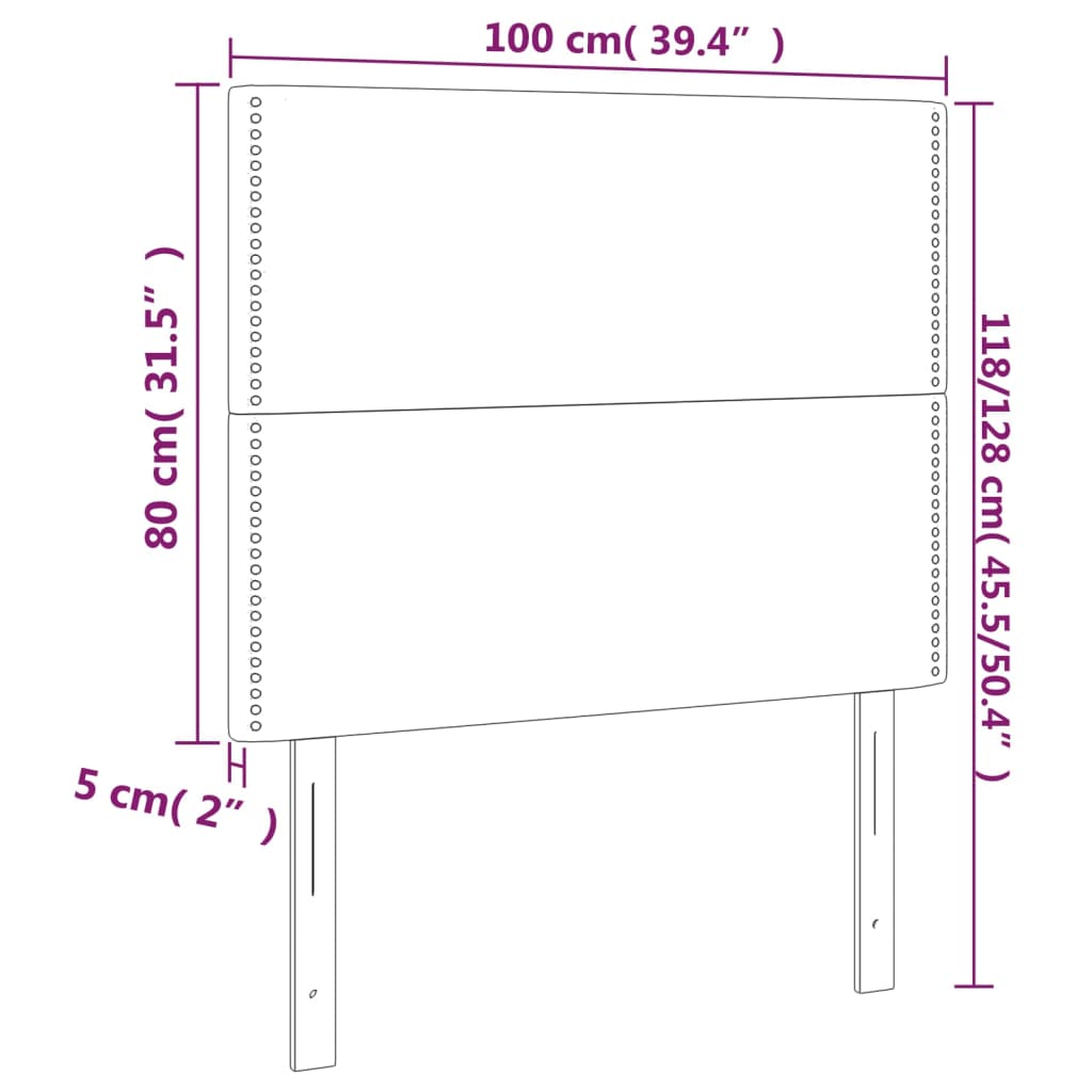 Uzglavlje crno 100x5x118/128 cm baršunasto