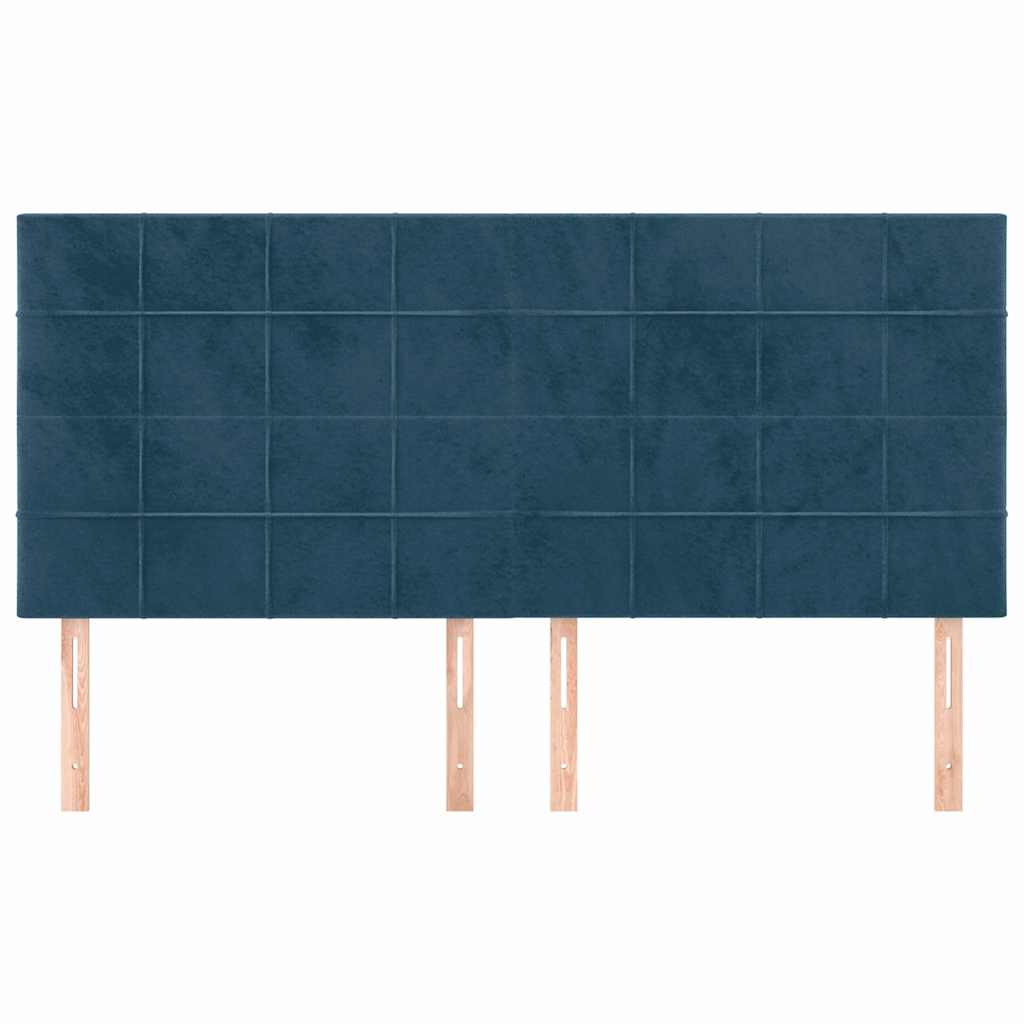 Uzglavlje tamnoplavo 180x5x118/128 cm baršunasto