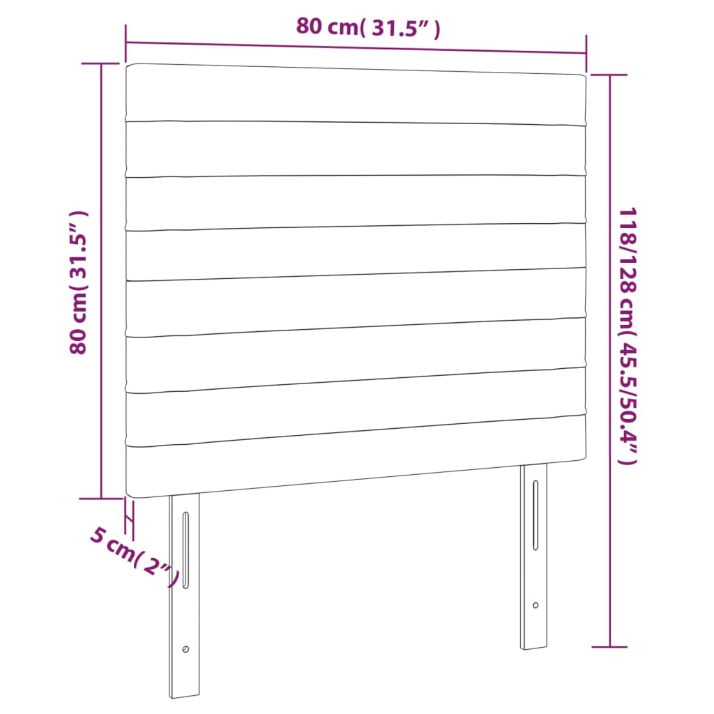 Uzglavlje plavo 80x5x118/128 cm tkanina