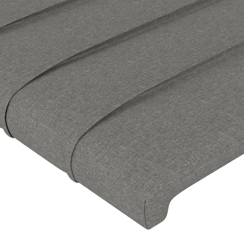 Uzglavlje tamno sivo 100x5x118/128 cm tkanina