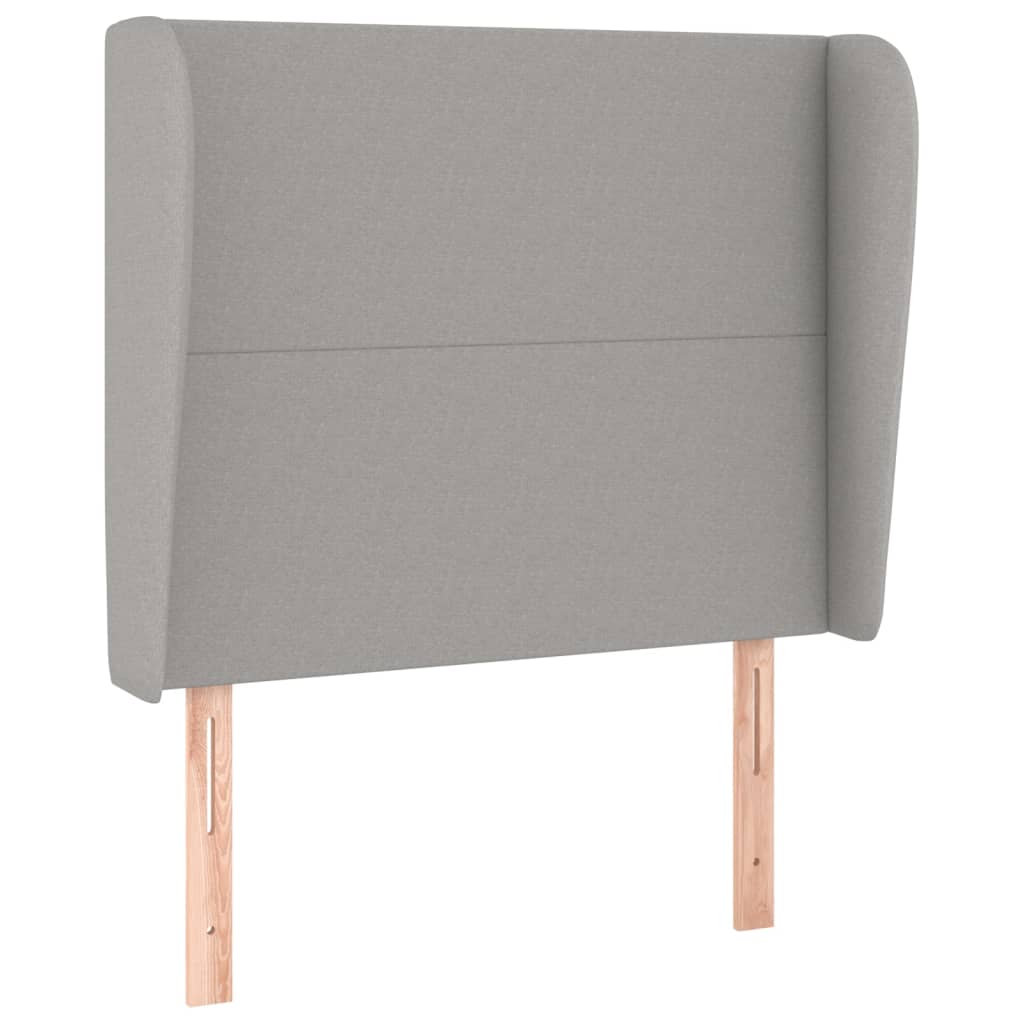 Uzglavlje s ušima svjetlosivo 93x23x118/128 cm od tkanine