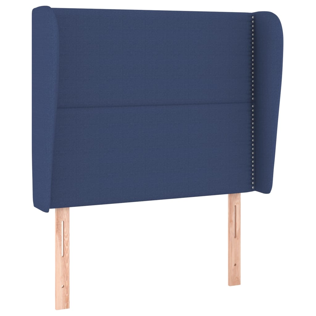 Uzglavlje s ušima plavo 103x23x118/128 cm od tkanine