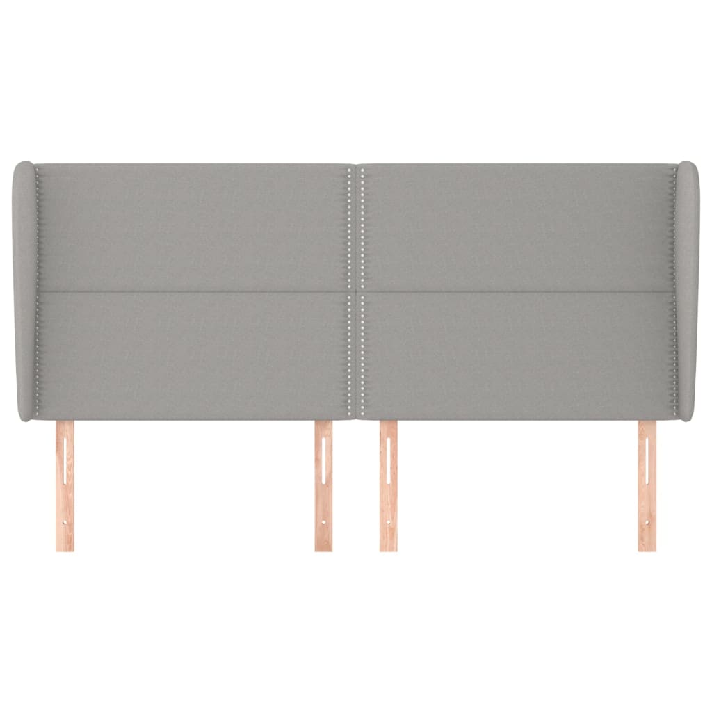 Uzglavlje s ušima svjetlosivo 203x23x118/128 cm od tkanine