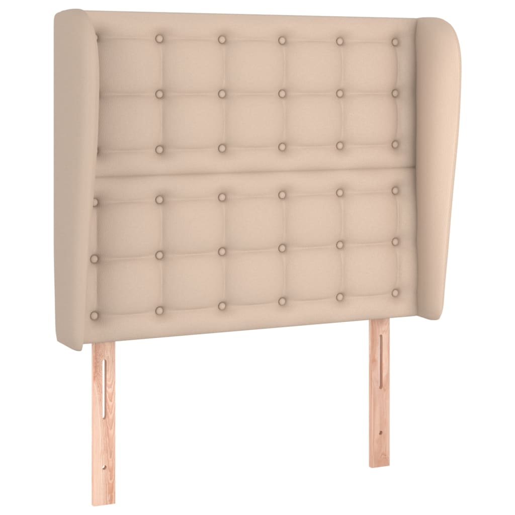 Uzglavlje s ušima boja cappuccina 93x23x118/128 cm umjetna koža