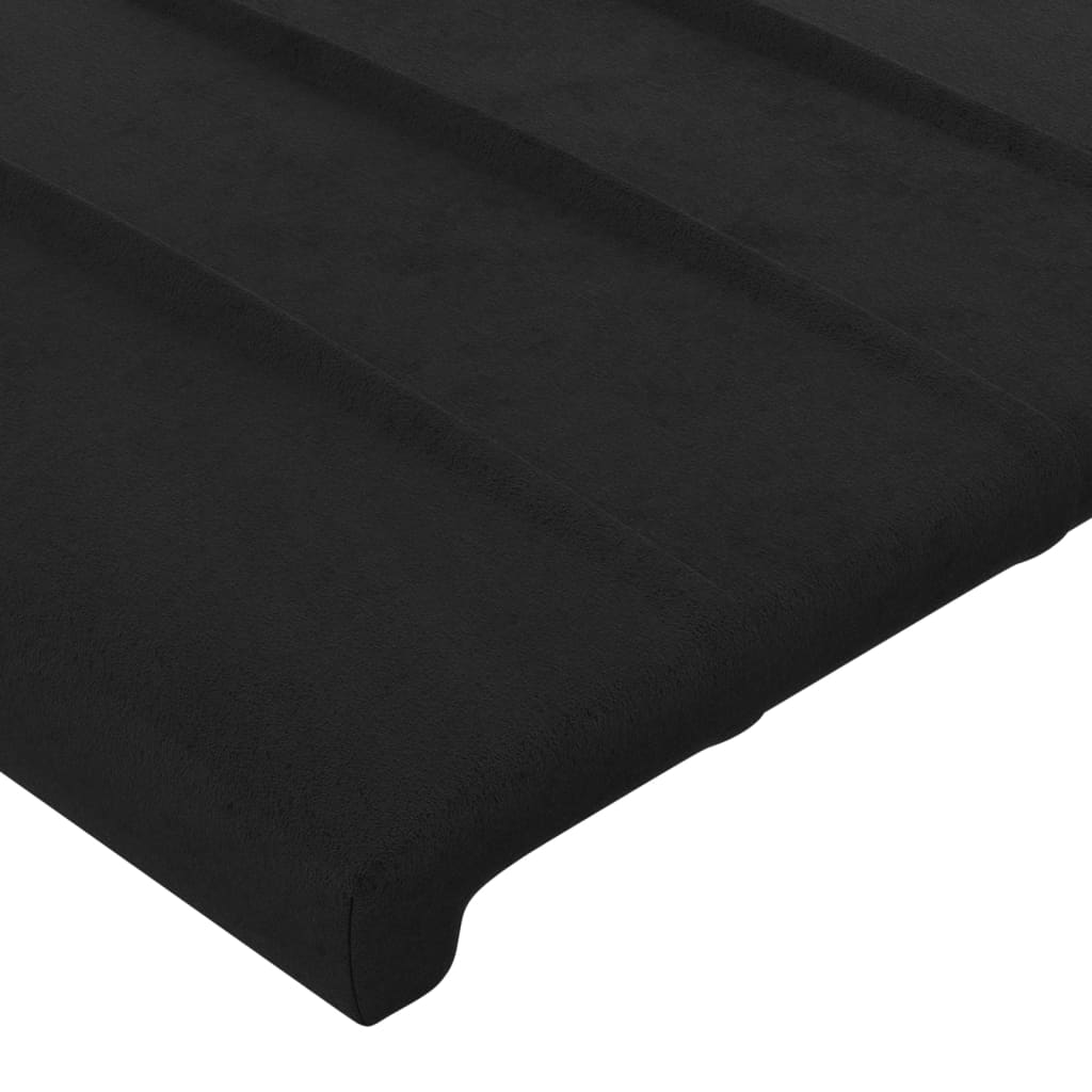 Uzglavlje s ušima crno 103x23x118/128 cm baršunasto