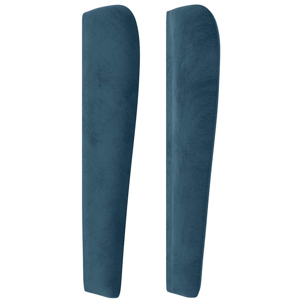 Uzglavlje s ušima tamnoplavo 103x23x118/128 cm baršunasto